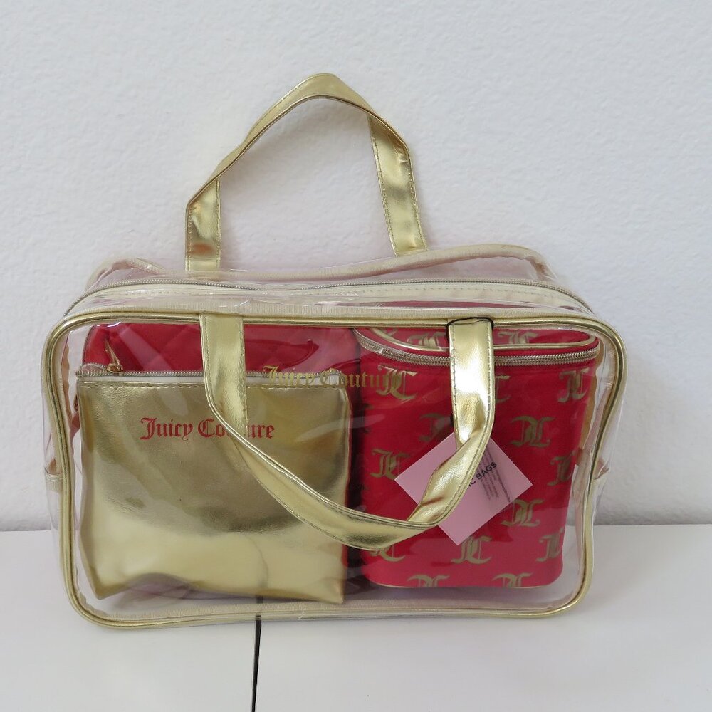 5pc {Juicy Couture} Nested Travel Cosmetic Bags Set